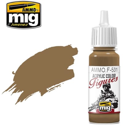 AMMO by Mig Jimenez Hobbyverf Acrylverf - MIG F531 Figure Paints - Light Brown - Acryl - 17ml Verf flesje - 17 ml