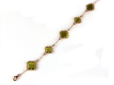 model 5 fiori armband in zilver roze verguld kaki