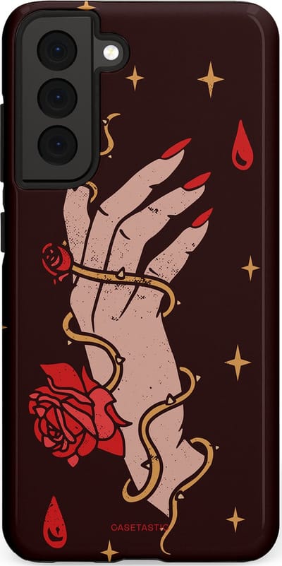 Casetastic Hoesje Geschikt voor Samsung S21 FE - Stijlvolle Beschermende Duo-layer Case - Hartslag van tijd