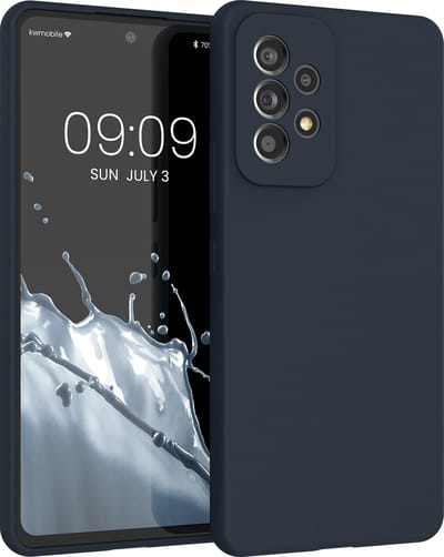 kwmobile telefoonhoesje geschikt voor Samsung Galaxy A53 5G - Hoesje met siliconen coating - Smartphone case in bosbesblauw