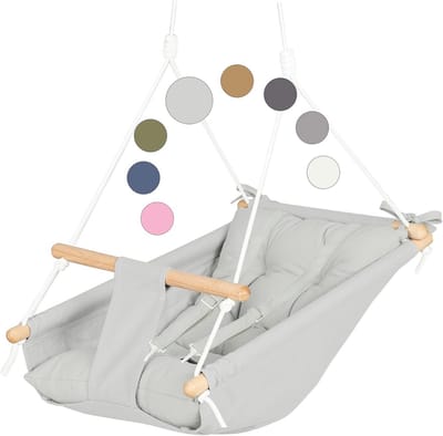 Hangstoel voor Binnen en Buiten - Canvas Peuterschommel met 5-Punts Veiligheidsgordels voor Kinderen