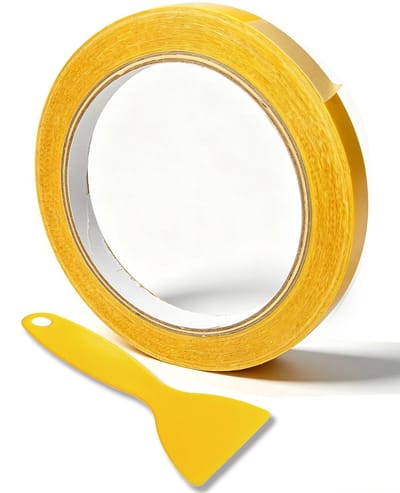 Dailygoods- Dubbelzijdig Plakband Dun - 10 mm x 10 m - Ideaal voor Knutselen - Plinten/Behang - Vlakke Toepassing - Onzichtbaar - Tape