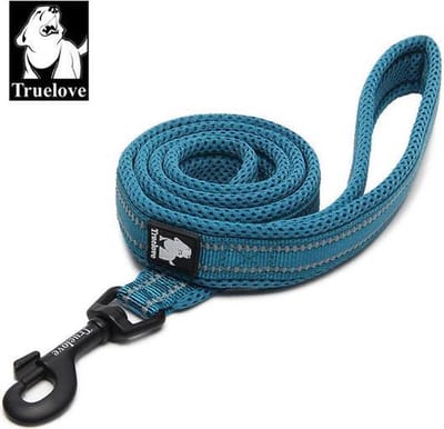 Truelove hondenriem maat M 200cm - uitlaat riem - zwarte honden riem - petrol riem - riem voor de hond