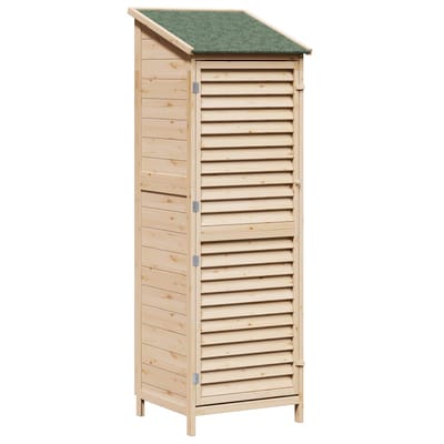 vidaXL - Tuin - Shed - met - dak - Naturel - 59 - x - 56 - x - 176 - cm - Massief - Vurenhout