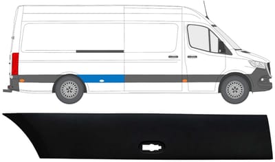 Zijlijst sierlijst achterspatbord voor Mercedes Sprinter 2018- / Rechts