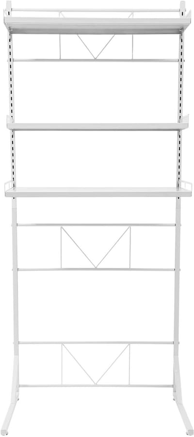 Wasmachine opbergplank – Voor badkamer en wasruimte – 3-laags multifunctioneel rek voor handdoeken en opslag – Wit