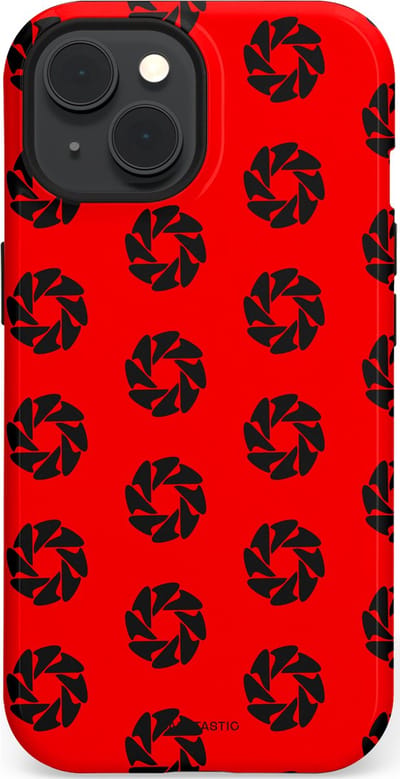 Casetastic hoesje geschikt voor Apple iPhone 15 - MagSafe - Dubbellaagse bescherming - Zwarte Sterren op Rood - Fashion Case - Rood Zwart