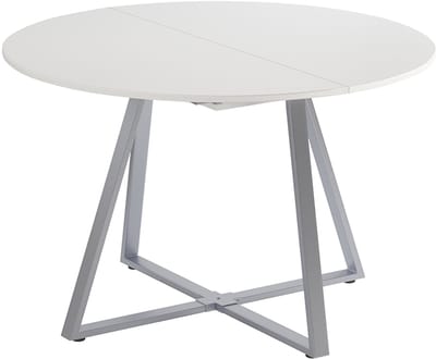 Vicco Eettafel Loyd, Wit/Grijs, 120-160 x 120 cm uitschuifbaar