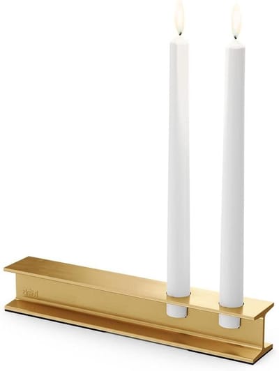 Kaarsenhouder Metaal - Kandelaar Decoratie - Sfeerverlichting Creëren - Stapelbaar Design - Voor 2 Kaarsen - Goud