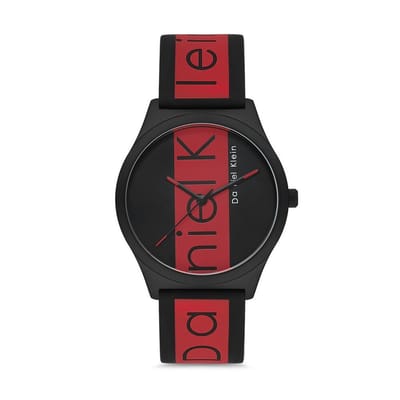 Daniel Klein DK.1.12617-5 - Horloge - Analoog - Mannen - Heren - siliconen band rpnd - Zwart - Rood