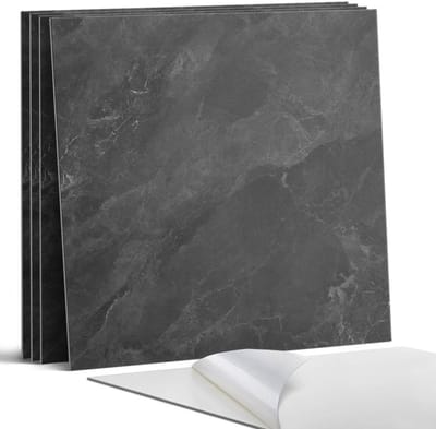 Coloray Wandpanelen Zelfklevend - Natuurlijke steenstructuur Zelfklevende Wandpanelen - 50 cm x 50 cm - Zwart Wandpaneel PVC - 5 stuks - Texturen Wandpanelen Zelfklevend - Wandbord Keuken - Wandpaneel Badkamer