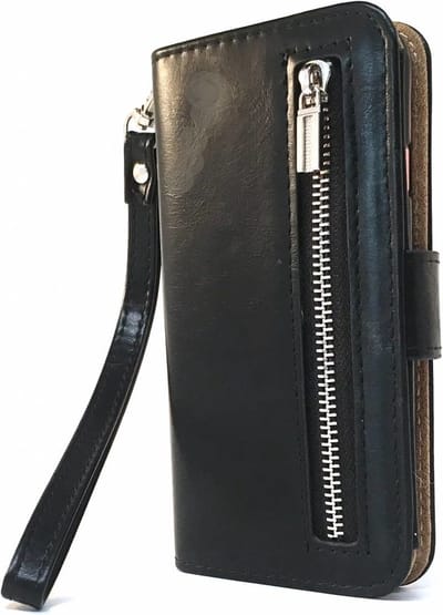 HEM hoesje geschikt voor Apple iPhone 13 Pro Zwarte Wallet / Book Case / Boekhoesje/ Telefoonhoesje met aparte pasjesflip en rits voor kleingeld