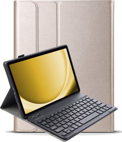 Hoesje - Geschikt voor Samsung Galaxy Tab A9 - Toetsenbord Case - Keyboard Book Cover - Hoes - Goud