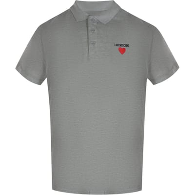 Love Moschino Poloshirt Met Hartlogo In Grijs