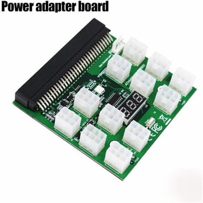 Voor HP PSU GPU 6 PIN 1600W Mining Voeding DPS-1200FB 12 Poorten Breakout Board Groen