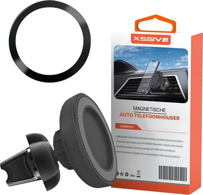 Xssive Telefoonhouder Auto Ventilatie - Geschikt voor MagSafe Autohouder - GSM Houder Auto Magneet - Ventilatierooster - Telefoonhouders Auto Magnetisch - Zwart