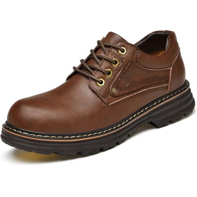 Echt Lederen Buitenwerkschoenen Schoenen met Grote Neus Lederen Schoenen Arbeidsbeschermingsschoenen Slijtvaste Antislip Casual Schoenen 39 brown
