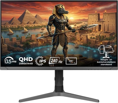GameRaider SOBEK GR27Q24I 27 inch 240Hz 0.5ms 2K QHD Adaptive Sync IPS Pivot Gaming Monitor