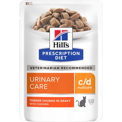 12x85g Feline C/D Multicare met Kip Hill's Prescription Diet Kattenvoer