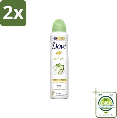 Dove - Deodorant - Go Fresh Cucumber & Green Tea - Frisse en kalmerende geur - 250 ml - Voordeelverpakking - 2 stuks - Cucumber & Green Tea Deodorant - Deodorant Spray