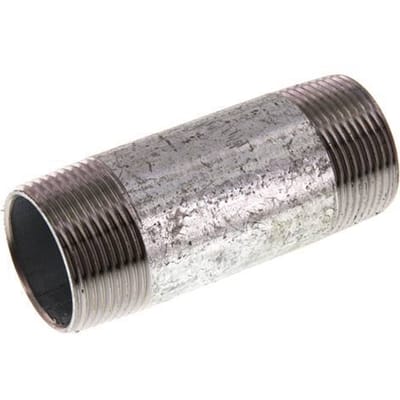 R 1 1/4'' Verzinkt Stalen Dubbele Pijpnippel 50 Bar DIN 2982 - 100mm [2 Stuks]