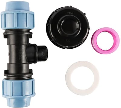 Dailygoods - Tank Schroefdraadaansluiting - Mdpe Waterleidingfittingen - Sterke verbinding - T-stuk Uitlaat 25mm - Slangverdelers - Geschikt voor...