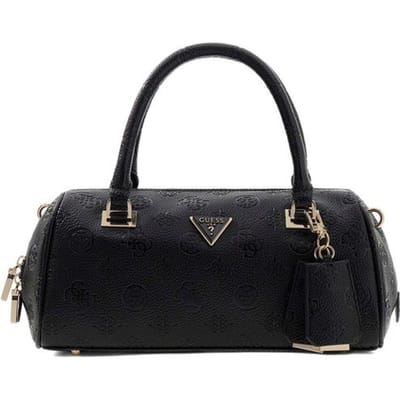 GUESS handtas schoudertas Cresidia II Box Satchel Black Logo zwart