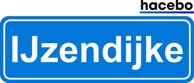 Hacebo - Plaatsnaam Sticker - 29x10 CM - IJzendijke sticker - Verkeersborden sticker - grappige cadeaus - IJzendijke