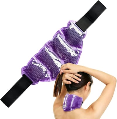 Nek Kompres - Nekkoeler Wrap - Nekpijn Verlichten - Herbruikbaar Warmte Koude - 33 x 16 cm - Blauw