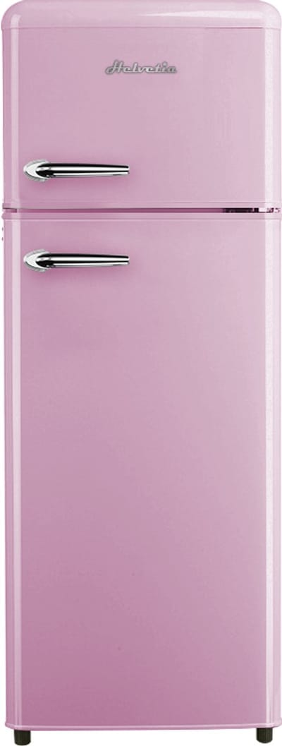 Helvetia Retro Koelvriescombinatie HRDPER206EP1 - Rétro Rose - 144 cm Hoog - 4ster Vriezer - Vintage - 206 Liter