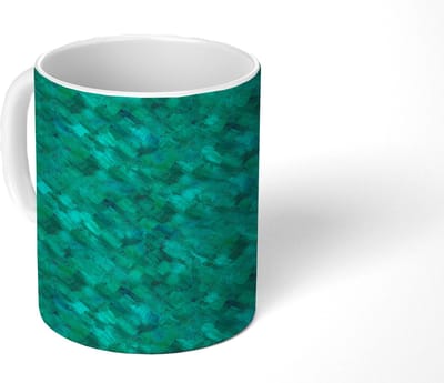 Mok - Koffiemok - Vloeiend - Olie - Verf - Texturen - Groen - Mokken - 350 ML - Beker - Koffiemokken - Theemok
