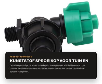 Dailygoods- Sproeikop Vaste Sproeier - Landbouw Sproeier - Kunststof - Groen - Knopschakelaar - Efficiënte Plant Irrigatie - Tuinsproeier