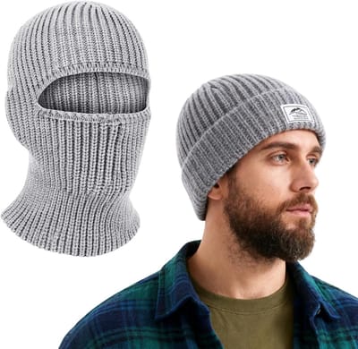 Thermische Balaclava voor Winter, Winddicht Ski Masker, Multifunctionele Gezichtsbedekking voor Outdoor Activiteiten zoals Fietsen en Hardlopen, Grijs