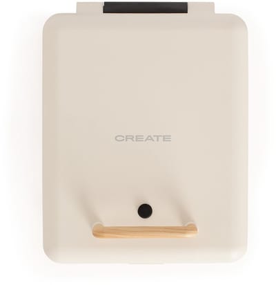 CREATE - Tosti-ijzer, grill en wafelijzer met verwisselbare platen - Gebroken wit - Viervoudig - STONE STUDIO