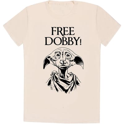 Harry Potter Unisex Volwassenen Gratis Dobby T-Shirt (Natuurlijk)