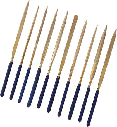 Diamantvijlen Set - Naaldvijlen Gereedschap - Precisie Slijpen - Titanium Gecoat - 4x160mm - Grijs