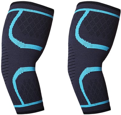 QTTVBTNA -Kniebandage Set L Maat voor Dames en Heren – Stevige Ondersteuning bij Sport, Fitness, Wandelen en Dagelijks Gebruik – Comfortabel, Ademend en Huidvriendelijk Nylon-Latex Materiaal