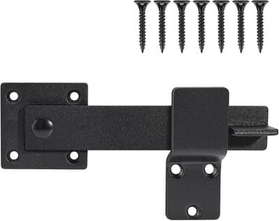 Flip Gate Latch Lock met Hangslot Gaten - 5,5 Inch Heavy Duty Schuur Deurslot - Flip Hek Gate Latch voor Schuif- en Swing Open Deur - Outdoor Gate, Schuur, Garage, Tuin Mat Zwart