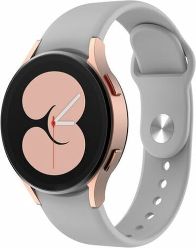 By Qubix - Geschikt voor Samsung Galaxy Watch bandje - Sportbandje 20mm - Grijs - Geschikt voor Samsung Galaxy Watch 7 (40 & 44mm) - Galaxy Watch FE - Galaxy Watch 6 - Galaxy Watch 6 Pro - Galaxy Watch 5 - 5 Pro - Galaxy Watch 4 - 4 Classic