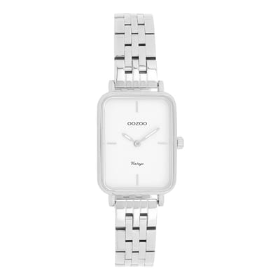 OOZOO Vintage series - Zilverkleurige horloge met roestvrijstalen armband roestvrijstalen armband - C20416
