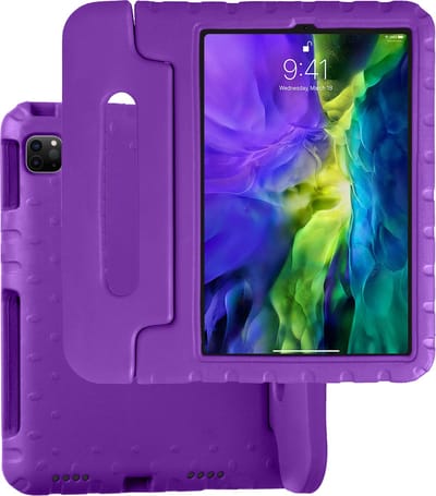 Hoesje Geschikt voor Apple iPad Pro (2022) - 11 inch - 4e generatie - Kinderhoes Shockproof Bumper - Kidsproof Case - Tablet Hoes - Kinder Hoes Cover - Paars