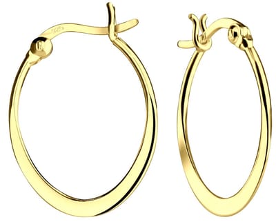 Joy|S - Zilveren ovale oorringen - 17 x 25 mm - Franse sluiting - gold plated