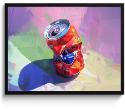 Poster in lijst - Fotolijst 80x60 cm - Posters - Frisdrank - Blik - Paars - Posterlijst zwart - Decoratie - Wanddecoratie woonkamer - Muurdecoratie slaapkamer