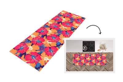 Keukenloper - Loper keuken - Zomer - Bloemen - Hawaii - Patronen - 150x50 cm - Keukenloper vinyl