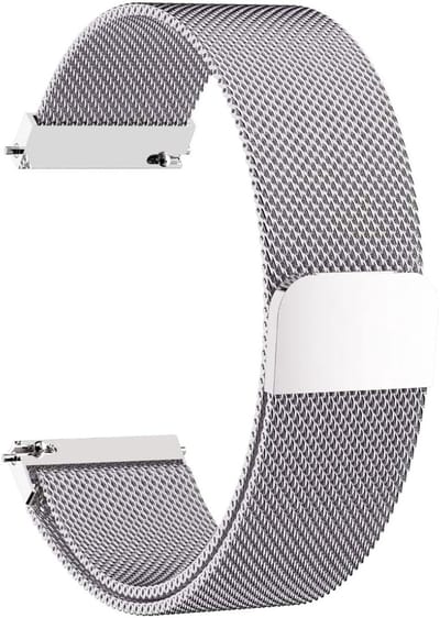 Qelus Zilver Roestvrijstalen Mesh Horlogebandje - Magneetsluiting & Snelwissel - Universeel Horlogeband Horlogebandje Voor Smartwatches & Horloges - Instelbaar 167-252mm - 18mm