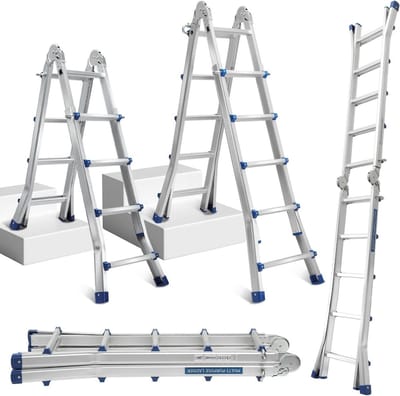 Aluminium 4-in-1 Multifunctionele Ladder 512 cm 150 kg Antislip