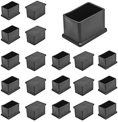 20 Stuks Vloerbeschermers voor Stoelen en Tafels - Rechthoekige PVC Caps