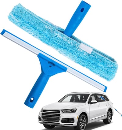 Raamwisser en Trekker - Glasreiniger Set - Ramen Zonder Strepen - Microvezel en Rubber - 35 cm - Niet gespecificeerd