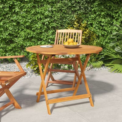 vidaXL - Tuintafel - inklapbaar - Ø - 90x75 - cm - massief - acaciahout