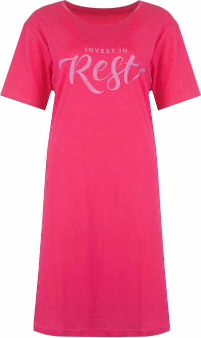 Temptation Dames Nachthemd - Slaapkleedje - Donker Rose - Maat S